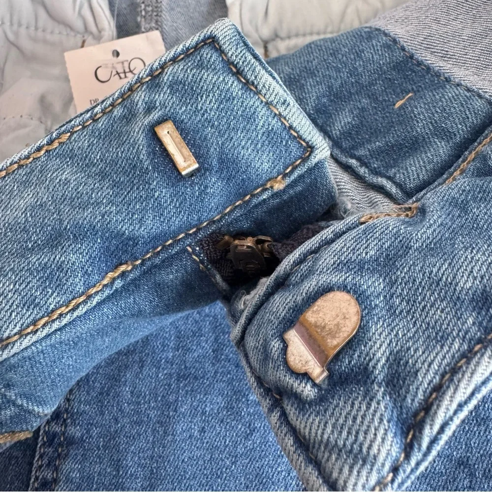 Cato denim midi shirt with gold hardware sz 4 - Picture 5 of 11